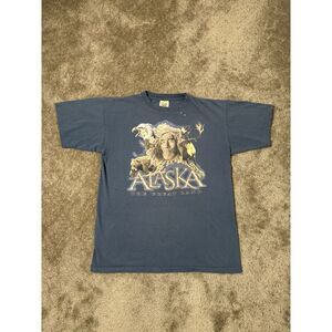 Vintage Mens Tshitr PRAIRIE MOUNTAIN ALASKA The Great Land Y2K American‎ Size L